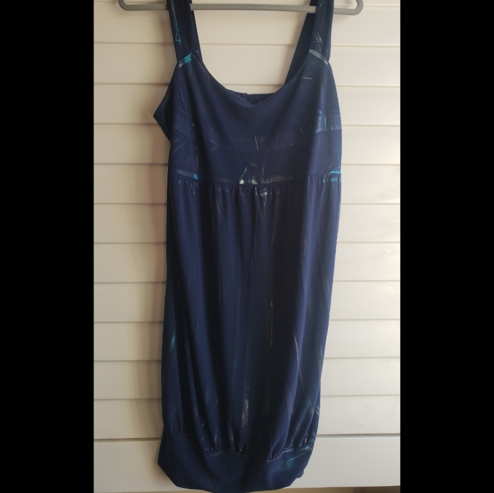 Torrid Blue Metallic Detail Bubble Mini Dress